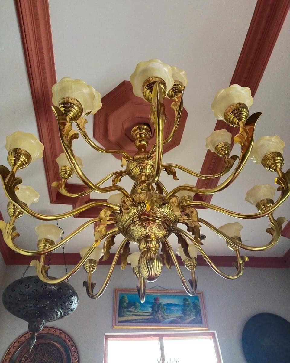 Lampu Robyong Kuningan - Lampu gantung robyong kuningan mewah.